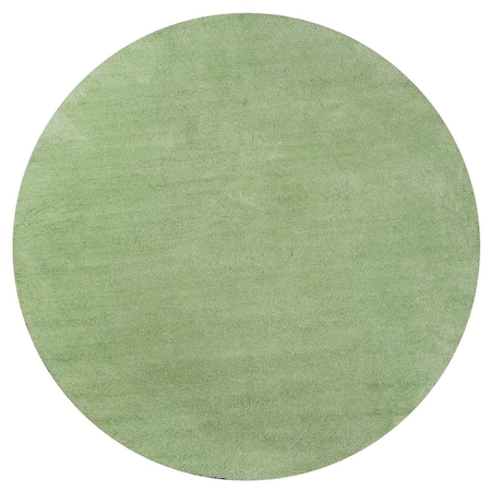 Homeroots 8 ft. Round Polyester Spearmint Green Area Rug 349768